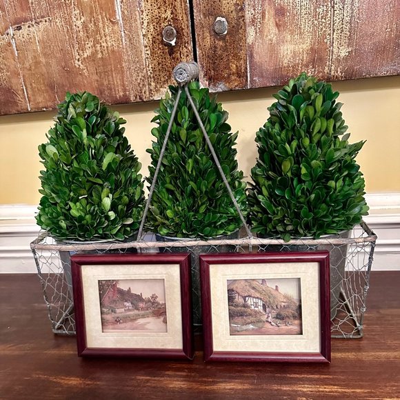 Vintage Pair of John Ellam Studios Framed De'coupage Art - Picture 6 of 15